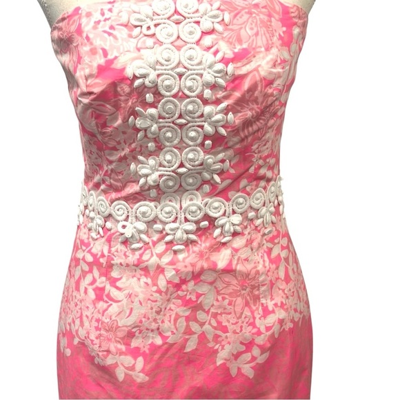 Elegant Pink Strapless Dress - Picture 9 of 13